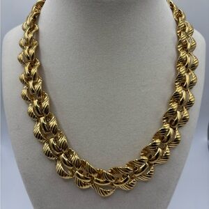 Monet Gold-Tone Sculpted Link Necklace